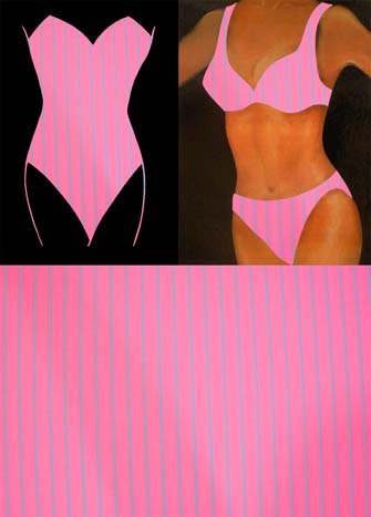 Csíkos fürdőruha anyag